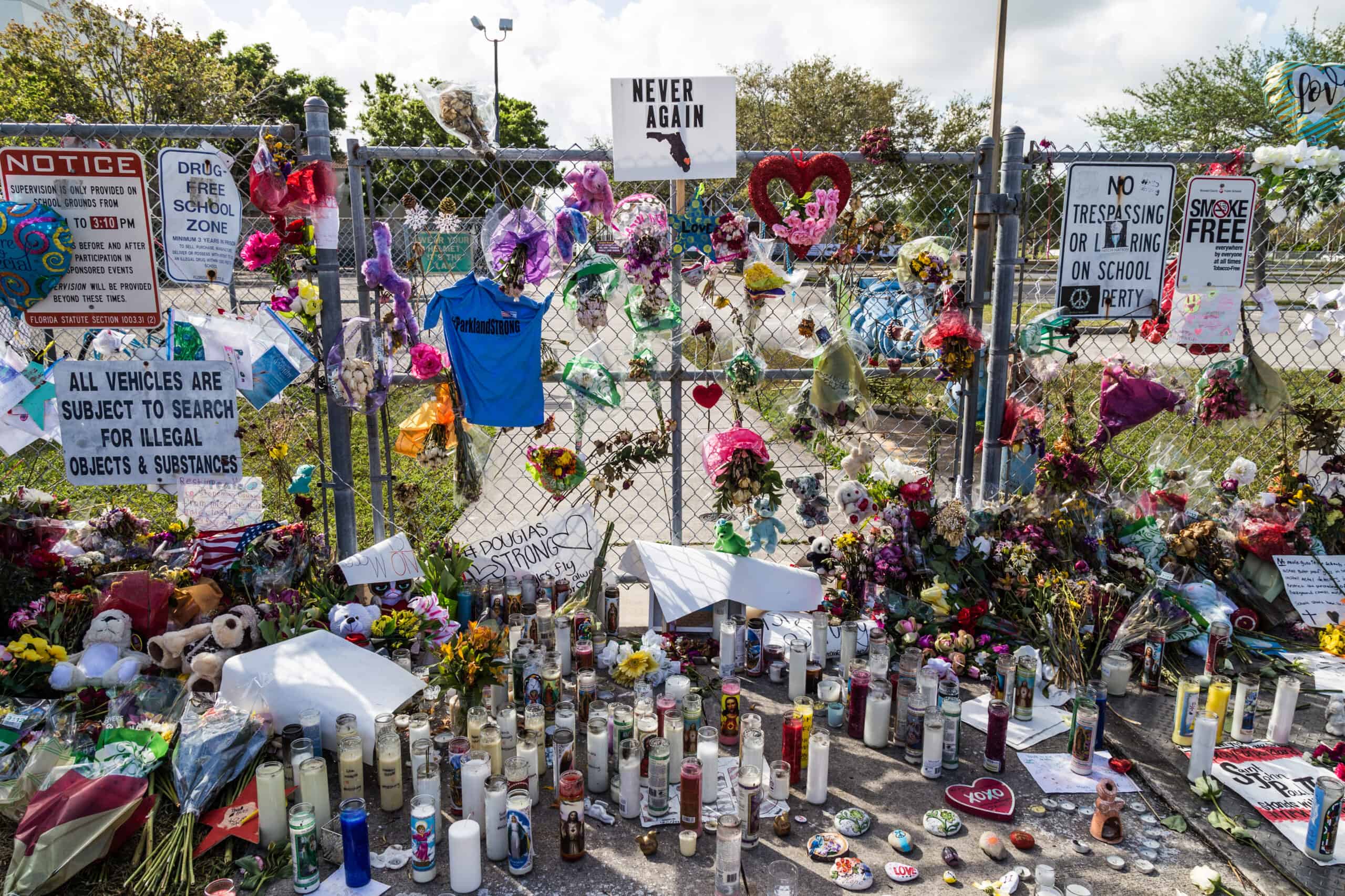 Memorial of Marjory Stoneman Douglas High School shooting.